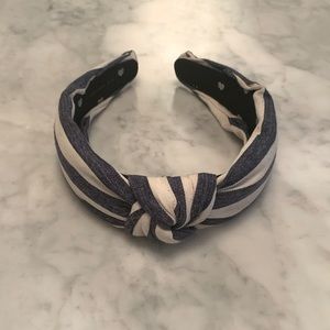 Lele Sadoughi Navy and White Striped headband